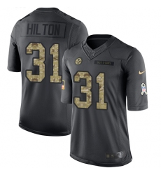 Youth Nike Pittsburgh Steelers #31 Mike Hilton Limited Black 2016 Salute to Service NFL Jersey