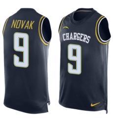 Men's Nike Los Angeles Chargers #9 Nick Novak Limited Navy Blue Player Name & Number Tank Top NFL Jersey