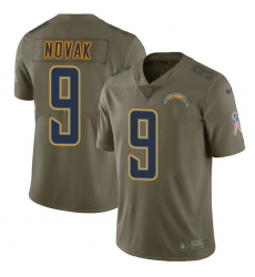 Youth Nike Los Angeles Chargers #9 Nick Novak Limited Olive 2017 Salute to Service NFL Jersey