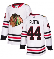 Men's Adidas Chicago Blackhawks #44 Jan Rutta Authentic White Away NHL Jersey