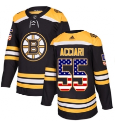 Men's Adidas Boston Bruins #55 Noel Acciari Authentic Black USA Flag Fashion NHL Jersey
