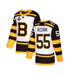 Men's Boston Bruins #55 Noel Acciari Authentic White Winter Classic 2019 Stanley Cup Final Bound Hockey Jersey