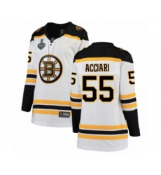 Women's Boston Bruins #55 Noel Acciari Authentic White Away Fanatics Branded Breakaway 2019 Stanley Cup Final Bound Hockey Jersey