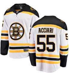 Youth Boston Bruins #55 Noel Acciari Authentic White Away Fanatics Branded Breakaway NHL Jersey