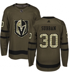 Youth Adidas Vegas Golden Knights #30 Malcolm Subban Authentic Green Salute to Service NHL Jersey