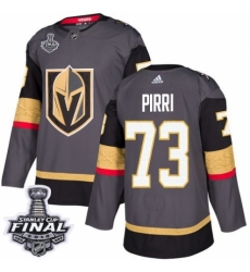 Men's Adidas Vegas Golden Knights #73 Brandon Pirri Authentic Gray Home 2018 Stanley Cup Final NHL Jersey