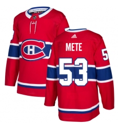 Men's Adidas Montreal Canadiens #53 Victor Mete Premier Red Home NHL Jersey