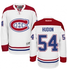 Men's Reebok Montreal Canadiens #54 Charles Hudon Authentic White Away NHL Jersey