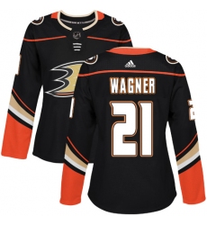 Women's Adidas Anaheim Ducks #21 Chris Wagner Premier Black Home NHL Jersey