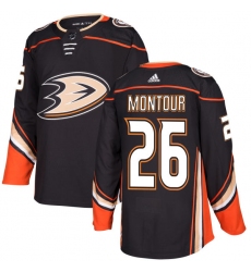 Men's Adidas Anaheim Ducks #26 Brandon Montour Premier Black Home NHL Jersey