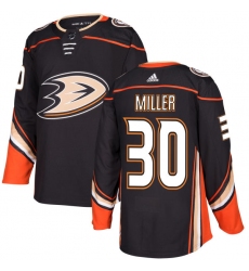 Men's Adidas Anaheim Ducks #30 Ryan Miller Authentic Black Home NHL Jersey
