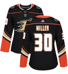 Women's Adidas Anaheim Ducks #30 Ryan Miller Premier Black Home NHL Jersey