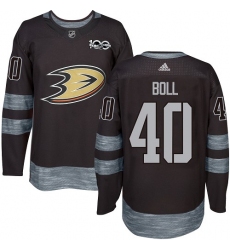 Men's Adidas Anaheim Ducks #40 Jared Boll Premier Black 1917-2017 100th Anniversary NHL Jersey