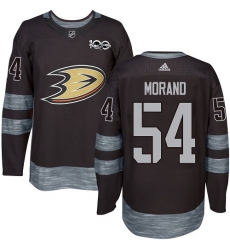 Men's Adidas Anaheim Ducks #54 Antoine Morand Authentic Black 1917-2017 100th Anniversary NHL Jersey