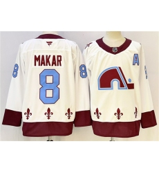 Men's Colorado Avalanche #8 Cale Makar White 2024-25 With A Stitched Jersey