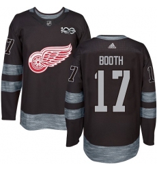 Men's Adidas Detroit Red Wings #17 David Booth Premier Black 1917-2017 100th Anniversary NHL Jersey