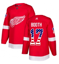 Youth Adidas Detroit Red Wings #17 David Booth Authentic Red USA Flag Fashion NHL Jersey