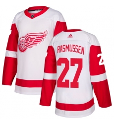 Youth Adidas Detroit Red Wings #27 Michael Rasmussen Authentic White Away NHL Jersey