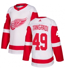 Youth Adidas Detroit Red Wings #49 Eric Tangradi Authentic White Away NHL Jersey