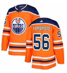 Men's Adidas Edmonton Oilers #56 Kailer Yamamoto Premier Orange Home NHL Jersey