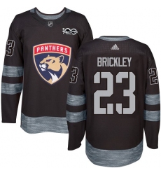 Men's Adidas Florida Panthers #23 Connor Brickley Premier Black 1917-2017 100th Anniversary NHL Jersey