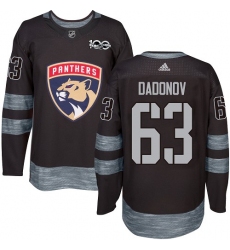 Men's Adidas Florida Panthers #63 Evgenii Dadonov Premier Black 1917-2017 100th Anniversary NHL Jersey