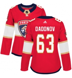 Women's Adidas Florida Panthers #63 Evgenii Dadonov Premier Red Home NHL Jersey