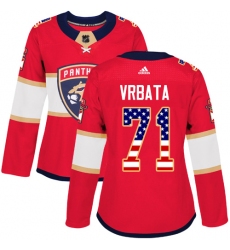 Women's Adidas Florida Panthers #71 Radim Vrbata Authentic Red USA Flag Fashion NHL Jersey