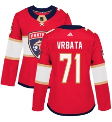 Women's Adidas Florida Panthers #71 Radim Vrbata Premier Red Home NHL Jersey