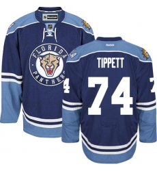 Men's Reebok Florida Panthers #74 Owen Tippett Premier Navy Blue Third NHL Jersey