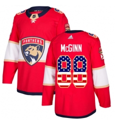 Men's Adidas Florida Panthers #88 Jamie McGinn Authentic Red USA Flag Fashion NHL Jersey