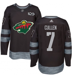Men's Adidas Minnesota Wild #7 Matt Cullen Authentic Black 1917-2017 100th Anniversary NHL Jersey