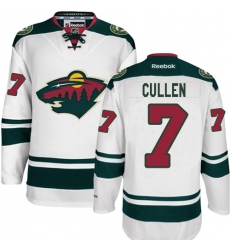 Men's Reebok Minnesota Wild #7 Matt Cullen Authentic White Away NHL Jersey