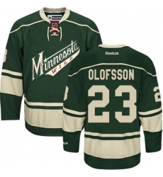 Youth Reebok Minnesota Wild #23 Gustav Olofsson Premier Green Third NHL Jersey