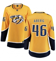 Women's Nashville Predators #46 Pontus Aberg Fanatics Branded Gold Home Breakaway NHL Jersey