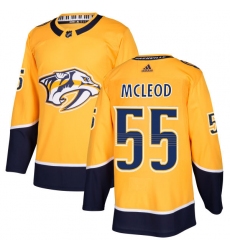 Men's Adidas Nashville Predators #55 Cody McLeod Authentic Gold Home NHL Jersey