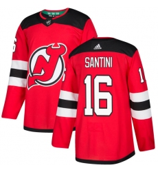 Men's Adidas New Jersey Devils #16 Steve Santini Premier Red Home NHL Jersey