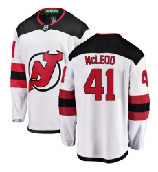 Youth New Jersey Devils #41 Michael McLeod Fanatics Branded White Away Breakaway NHL Jersey