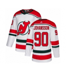 Men's Adidas New Jersey Devils #90 Marcus Johansson Authentic White Alternate NHL Jersey