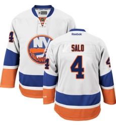Men's Reebok New York Islanders #4 Robin Salo Authentic White Away NHL Jersey