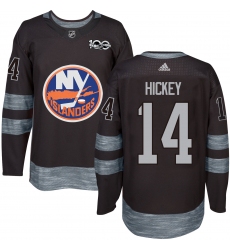 Men's Adidas New York Islanders #14 Thomas Hickey Premier Black 1917-2017 100th Anniversary NHL Jersey