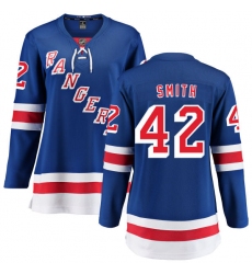 Women's New York Rangers #42 Brendan Smith Fanatics Branded Royal Blue Home Breakaway NHL Jersey