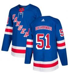 Men's Adidas New York Rangers #51 David Desharnais Authentic Royal Blue Home NHL Jersey