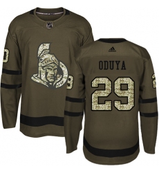 Men's Adidas Ottawa Senators #29 Johnny Oduya Authentic Green Salute to Service NHL Jersey