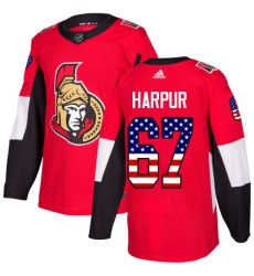 Youth Adidas Ottawa Senators #67 Ben Harpur Authentic Red USA Flag Fashion NHL Jersey