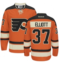 Men's Reebok Philadelphia Flyers #37 Brian Elliott Authentic Orange New Third NHL Jersey
