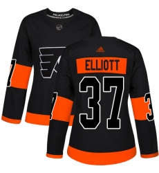 Women's Adidas Philadelphia Flyers #37 Brian Elliott Premier Black Alternate NHL Jersey