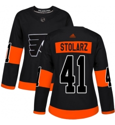 Women's Adidas Philadelphia Flyers #41 Anthony Stolarz Premier Black Alternate NHL Jersey