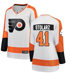 Women's Philadelphia Flyers #41 Anthony Stolarz Fanatics Branded White Away Breakaway NHL Jersey