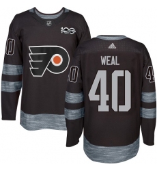 Men's Adidas Philadelphia Flyers #40 Jordan Weal Authentic Black 1917-2017 100th Anniversary NHL Jersey